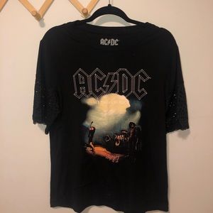AC/DC Lace Sleeve Shirt